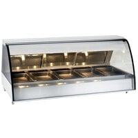 Alto-Shaam TY2-72 SS Stainless Steel Countertop Heated Display Case with Curved Glass - Full Service 72"