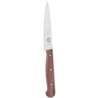 Victorinox 5.2000.12-X2 4 3/4" Spear Point Utility Knife with Wood Handle