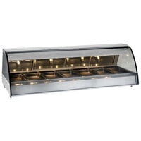 Alto-Shaam TY2-96 SS Stainless Steel Countertop Heated Display Case with Curved Glass - Full Service 96"