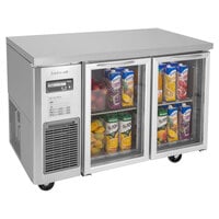 Turbo Air JUR-48-G-N J Series 48" Glass Door Undercounter Refrigerator with Side Mounted Compressor