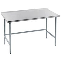 Advance Tabco TFAG-367 36 inch x 84 inch 16 Gauge Super Saver Commercial Work Table with 1 1/2 inch Backsplash