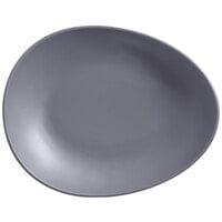 Libbey DRI-7-G Driftstone 10 7/8" x 8 1/2" Granite Satin Matte Organic Porcelain Coupe Plate - 12/Case