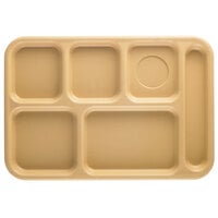 Cambro BCT1014161 Budget Right Handed ABS Plastic Tan 6 Compartment Serving Tray - 24/Case