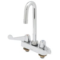 Equip by T&S 5F-4CWX03A Deck Mounted Workboard Faucet with 2 13/16" Gooseneck Spout, 4" Centers, 2.2 GPM Aerator, and Wrist Handles