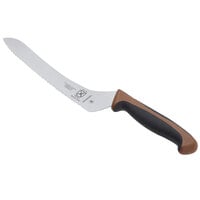 Mercer Culinary M23890BR Millennia Colors® 9" Offset Serrated Edge Bread / Sandwich Knife with Brown Handle