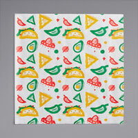 Choice 12" x 12" Mexican Print Deli Sandwich Wrap Paper - 1000/Pack