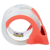 3M Scotch® 1 7/8" x 54.6 Yards Clear Heavy-Duty Shipping and Packaging Tape with Dispenser 38502RD - 2/Pack