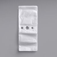 5 1/2" x 5 1/2" Unprinted Plastic Deli Saddle Bag with Flip Top - 2000/Case