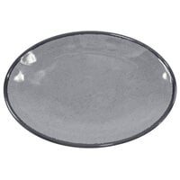 Elite Global Solutions D8512OVM Mojave Vintage California 12 1/2" x 8 1/2" Gray Oval Crackle Plate - 6/Case