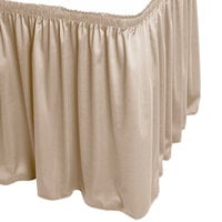 Snap Drape 5412EG29S3-046 Wyndham 17' 6" x 29" Beige Shirred Pleat Table Skirt with Velcro® Clips