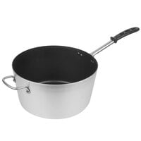Vollrath 69310 Wear-Ever 10 Qt. Tapered Non-Stick Aluminum Sauce Pan with SteelCoat x3 and TriVent Black Silicone Handle