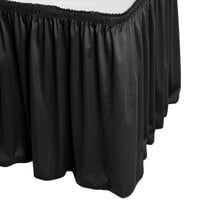 Snap Drape 5412GC29S3-0144 Wyndham 21' 6" x 29" Black Shirred Pleat Table Skirt with Velcro® Clips