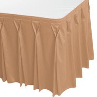Snap Drape 5412EG29W3-049 Wyndham 17' 6" x 29" Sandalwood Bow Tie Pleat Table Skirt with Velcro® Clips