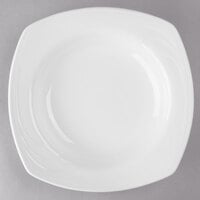 Libbey 905437890 Elan 14 oz. Square Royal Rideau White Rim Deep Porcelain Soup Bowl - 12/Case