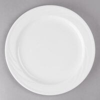 Libbey 905437873 Elan 10 1/2" Round Royal Rideau White Medium Rim Porcelain Plate - 12/Case