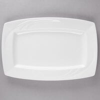 Libbey 905437959 Elan 12" x 8 1/8" Rectangular Royal Rideau White Porcelain Plate - 12/Case