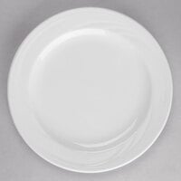 Libbey 905437983 Elan 8" Round Royal Rideau White Medium Rim Porcelain Plate - 12/Case