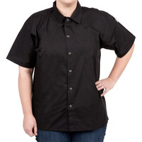 Chef Revival CS006 Black Unisex Customizable Short Sleeve Cook Shirt - 4X