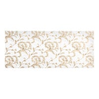 8 3/4" x 3 5/8" 3-Ply Glassine 2 lb. White Candy Box Pad with Gold Floral Pattern   - 250/Case