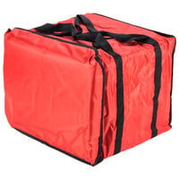 American Metalcraft PB1914 Standard Red Nylon Pizza Delivery Bag with Rack, 19" x 19" x 14" - Holds Up To (6) 18" Pizza Boxes