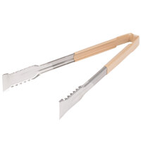 Vollrath 4791260 Jacob's Pride 12" Stainless Steel VersaGrip Tongs with Tan Coated Kool Touch® Handle