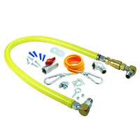 T&S HG-4F-60SK Safe-T-Link 60" FreeSpin Quick-Disconnect Gas Appliance Connector with SwiveLink Fittings and Installation Kit - 1 1/4" NPT