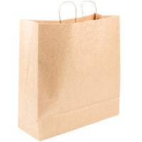Duro 18" x 7" x 18 3/4" Cargo Natural Kraft Paper Shopping Bag with Handles - 200/Bundle