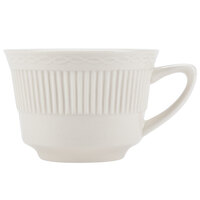 7 oz. Ivory (American White) Embossed Rim China Short Cup - 36/Case