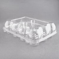 InnoPak 12 Compartment Clear Hinged High Dome Cupcake Container - 100/Case