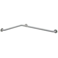 Bobrick B-6897 1 1/2" Stainless Steel Two-Wall Toilet Compartment Grab Bar with Satin Finish - 54" x 42"