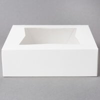 8" x 8" x 2 1/2" White Auto-Popup Window Bakery Box - 200/Bundle