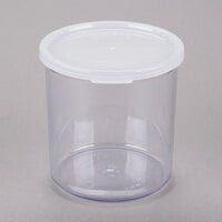 Cambro 1.2 Qt. Clear Round SAN Plastic Crock with Lid