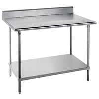 Advance Tabco KAG-240 24" x 30" 16 Gauge Stainless Steel Commercial Work Table with 5" Backsplash and Undershelf