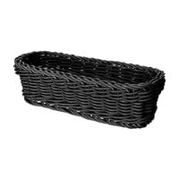 GET WB-1507-BK Designer Polyweave 10" x 4 3/4" x 3" Black Rectangular Plastic Basket