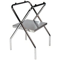 CSL 1054S-C-1 30 1/2" Zinc Steel Folding Tray Stand with Stainless Steel Shelf