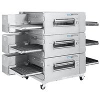 Lincoln Impinger 1600-3/1600-FB3 Natural Gas FastBake Low Profile Triple Conveyor Oven Package - 330,000 BTU