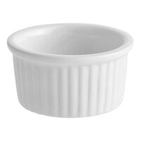 Acopa 2.5 oz. Bright White Fluted Porcelain Ramekin - 48/Case