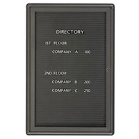 Quartet 2963LM 24" x 36" Black Enclosed Aluminum Indoor Message Center with Black Letter Board - 1 Hinged Door