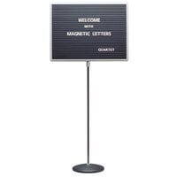 Quartet 7921M 45" to 62" Black Adjustable Aluminum Single Pedestal Stand with 24" x 18" Magnetic Board