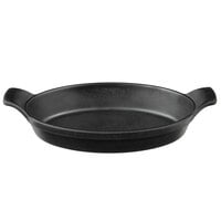 Elite Global Solutions MFP85OV Illogical 8 1/2" x 5 3/4" Black Faux Cast Iron Oval Skillet with Handles