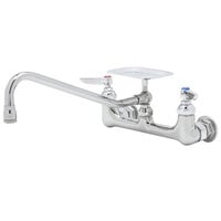 T&S B-0233-02 Wall Mounted Pantry Faucet with 8" Adjustable Centers, 8 1/16" Swing Nozzle, Eterna Cartridges, and Soap Dish