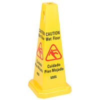 Lavex 27 inch Caution Wet Floor Cone-Shaped Sign