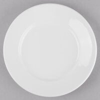 Libbey Porcelana 7 1/8" Round Bright White Wide Rim Porcelain Plate - 36/Case