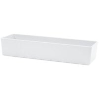 Tablecraft M4008WH Contemporary Melamine Collection 3 Qt. White Straight Sided Bowl - 15" x 5" x 3"
