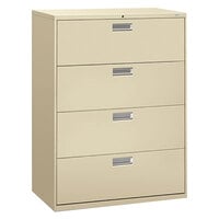 HON H694LL Brigade 600 Series Putty Four-Drawer Lateral Filing Cabinet - 42" x 18" x 52 1/2"