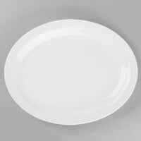Libbey 840-520N-17 Porcelana 11 1/2" x 9" Oval Bright White Narrow Rim Porcelain Platter - 12/Case