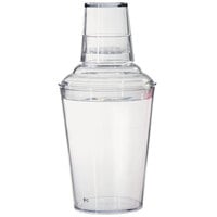 GET SH-175-1-CL Cheers 17.5 oz. Clear Customizable SAN Plastic 3-Piece Cobbler Cocktail Shaker