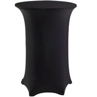 Snap Drape 5SC42020011014 Contour Cover 30" Round Black Bar Height 5 Feet Spandex Table Cover