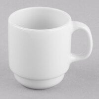Libbey 840-150-007 Porcelana 2.5 oz. Bright White Short Porcelain Espresso Cup - 36/Case