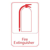 Vollrath 5618 Traex® Fire Extinguisher Sign - White and Red, 6" x 9"